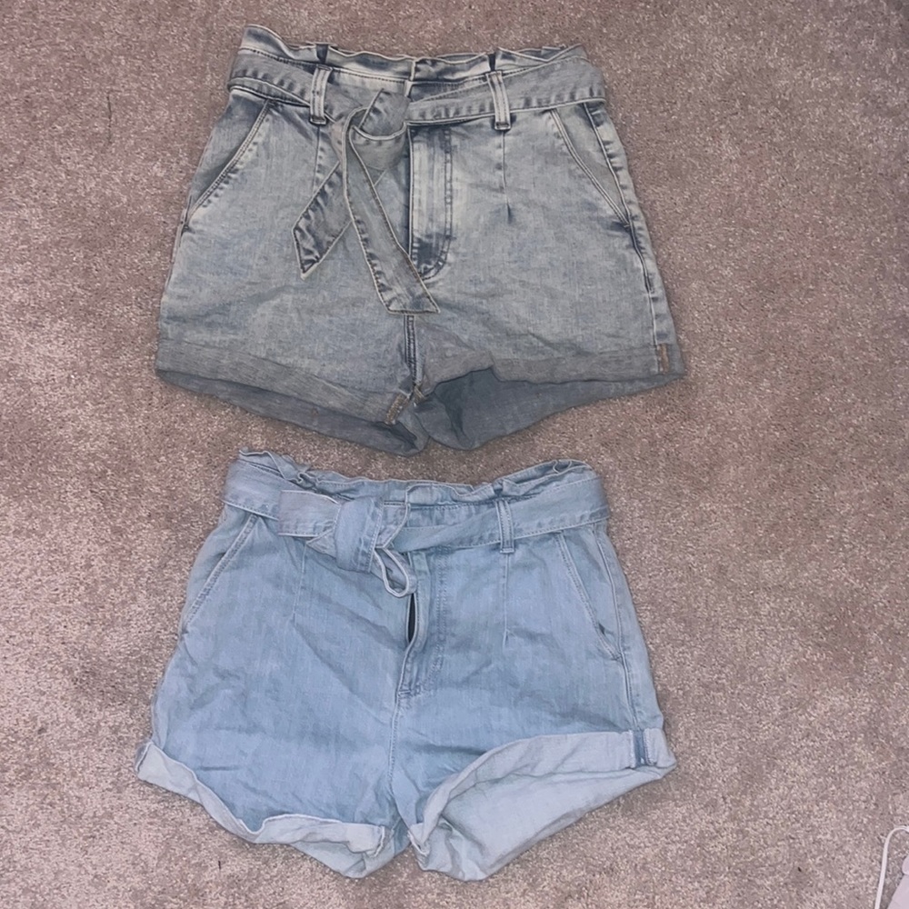 2 Pairs of Express SHORTIE super high rose shorts